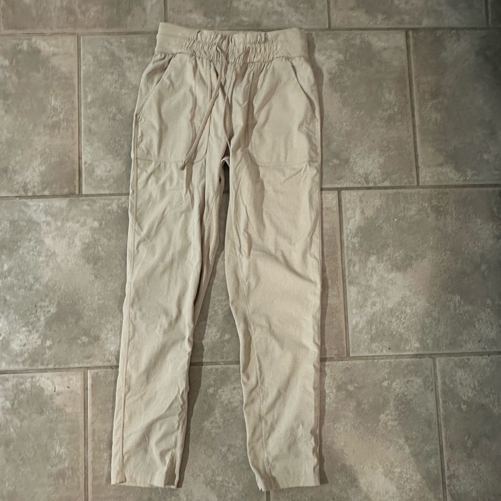 NWOT Lululemon dance studio pants, pretty light tan color